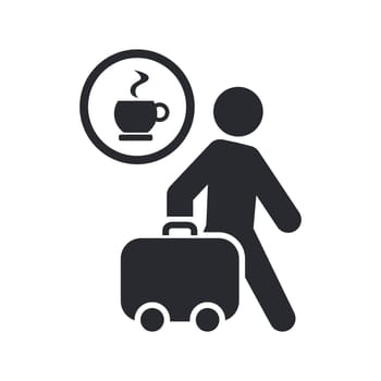 Vector illustration of single isolated coffee travel icon