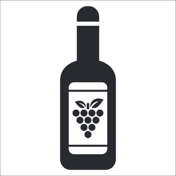 Vector illustration of single isolated wine icon