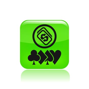 Vector illustration of single isolated poker money icon