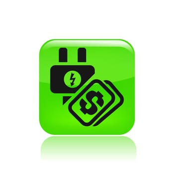 Vector illustration of single isolated energy cost icon