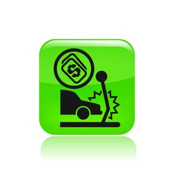 Vector illustration of single isolated insurance car icon