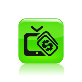 Vector illustration of single isolated pay tv icon