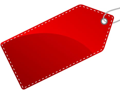 Vector illustration of single isolated red label tag