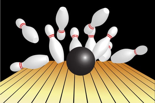 Vector illustration of bowling abstract background