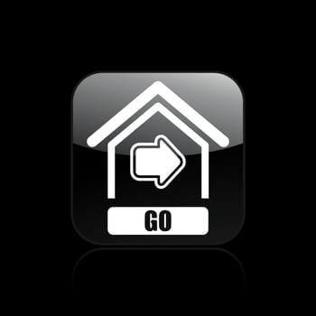Vector illustration of single isolated go button icon