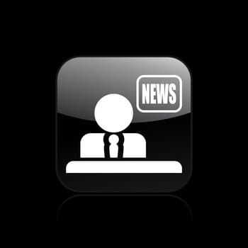 Vector illustration of single isolated tv news icon