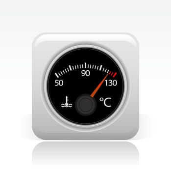 Vector illustration of single isolated temperature icon