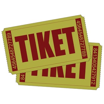 Vector illustration of two isolated tiket icon