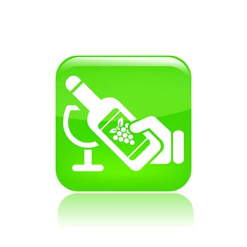 Vector illustration of single isolated wine icon