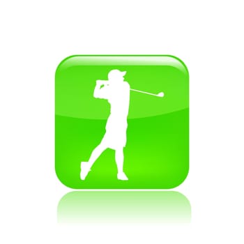 Vector illustration of single isolated golf player icon