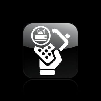 Vector illustration of single isolated print phone icon