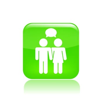 Vector illustration of single isolated love chat icon