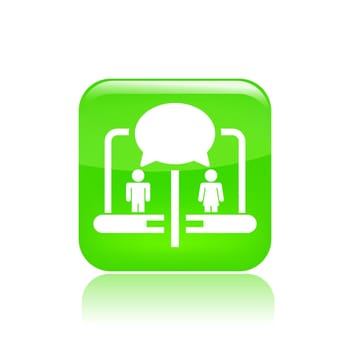 Vector illustration of single isolated pc chat icon