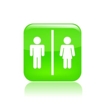 Vector illustration of single isolated wc icon