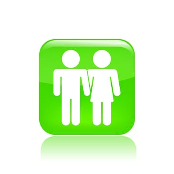 Vector illustration of single isolated lovers icon