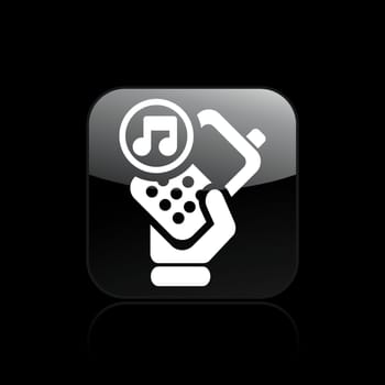Vector illustration of single isolated phone music icon