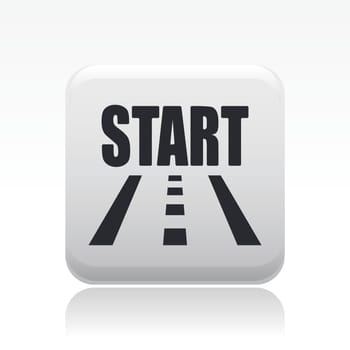 Vector illustration of single isolated start road icon