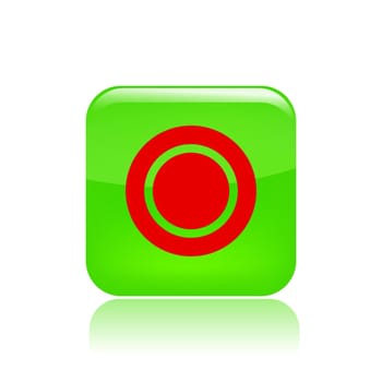 Vector illustration of single isolated record button icon