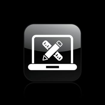 Vector illustration of single isolated computer design icon