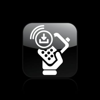Vector illustration of single isolated download phone icon