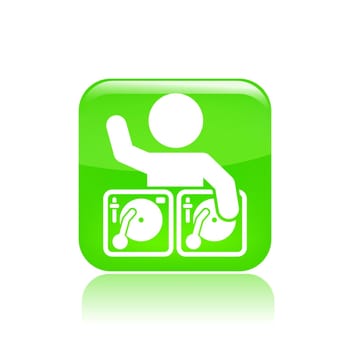 Vector illustration of single isolated dj icon