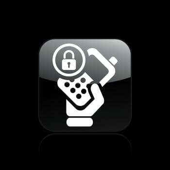 Vector illustration of single isolated phone lock icon