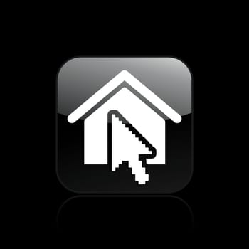 Vector illustration of single isolated home pointer icon