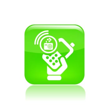 Vector illustration of single isolated radio phone icon