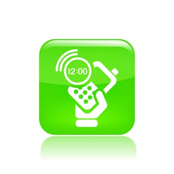 Vector illustration of single isolated time phone icon