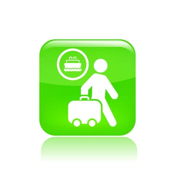 Vector illustration of single isolated boat travel icon