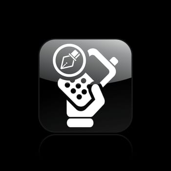 Vector illustration of single isolated drawing phone icon