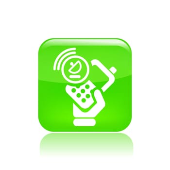 Vector illustration of single isolated satellite phone icon