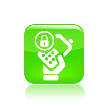 Vector illustration of single isolated lock phone icon