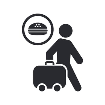 Vector illustration of single isolated food travel icon