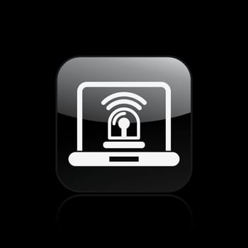 Vector illustration of single isolated alarm pc icon