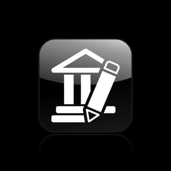 Vector illustration of single isolated temple design icon