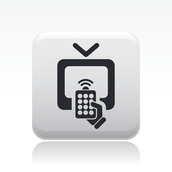 Vector illustration of single isolated remote tv icon