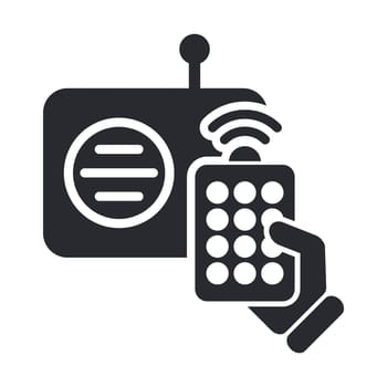 Vector illustration of single isolated radio remote icon