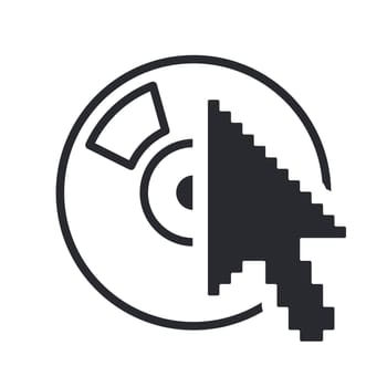 Vector illustration of single isolated cd pointer icon