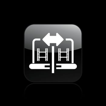 Vector illustration of single isolated sharing video icon