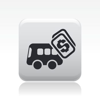 Vector illustration of single isolated bus price icon