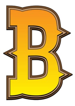 Typical carved wood western alphabet letter