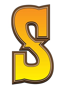 Typical carved wood western alphabet letter