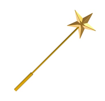 Magic wand, isolated on white, 3D render