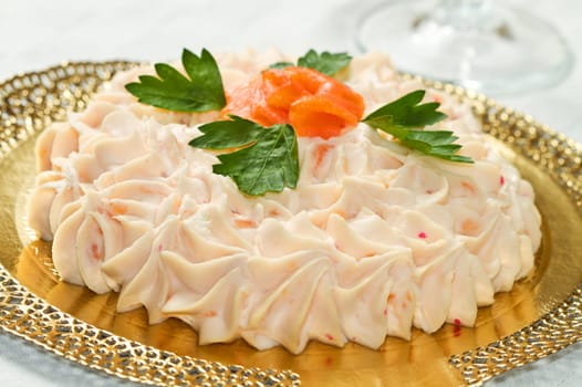 Creamy salmon mousse pie