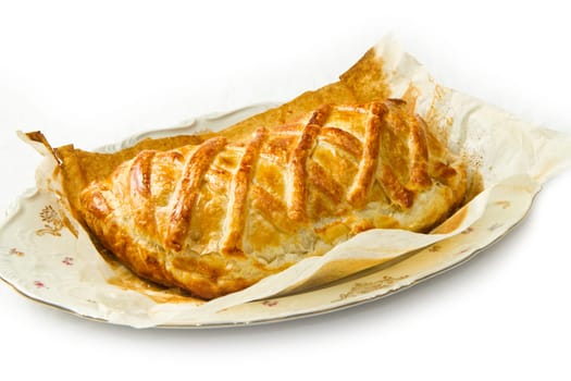 cheese pie baked with puff pastry