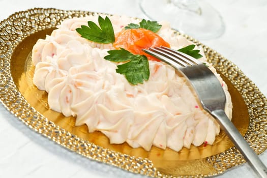 Creamy salmon mousse pie