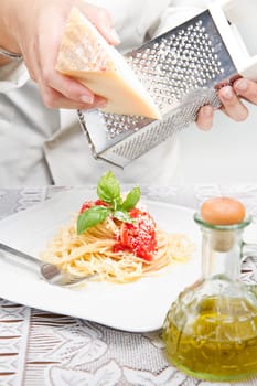 itakian pasta with grated parmesan