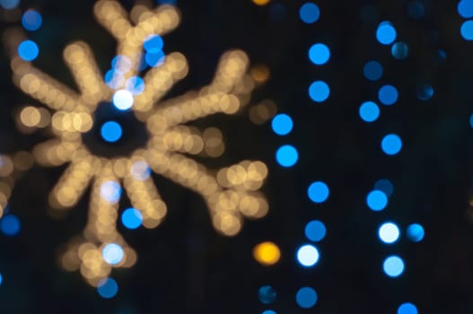 Defocused abstract christmas background, out of focus light spots forming a soft background