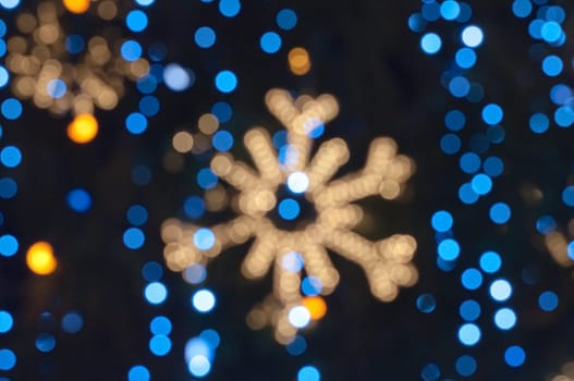 Defocused abstract christmas background, out of focus light spots forming a soft background
